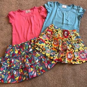 Hanna Andersson cotton shirts and play skirts